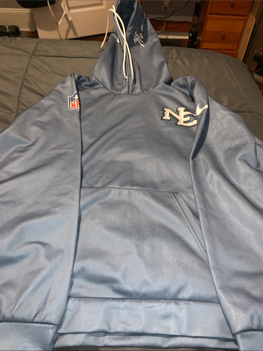Nike Light Blue NFL Pullover Hoodie with NE Logo